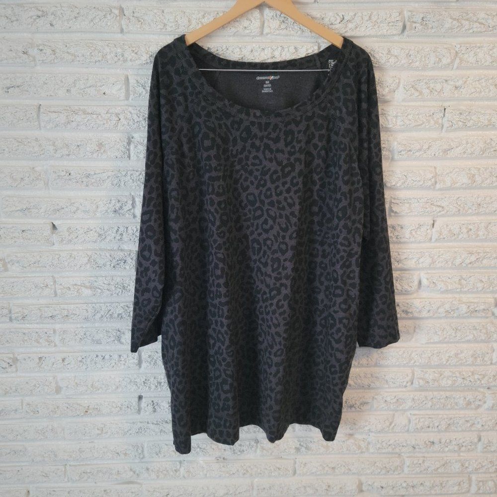 💎Dreams Co Womens Top 3X Pajama Lounge Knit Gown Raglan ANI23XE